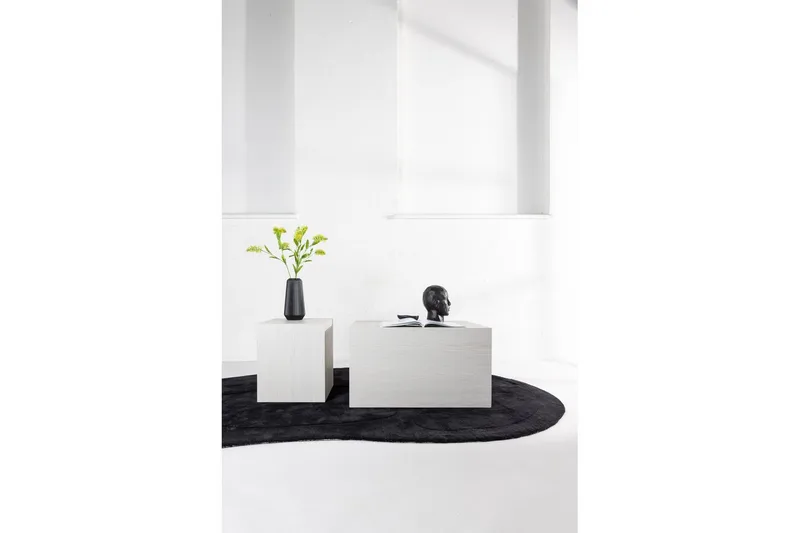 Sofabordssæt York 2 stk 60x80 cm/40x40 cm Hvid - Hvid - Møbler - Borde - Sofabord