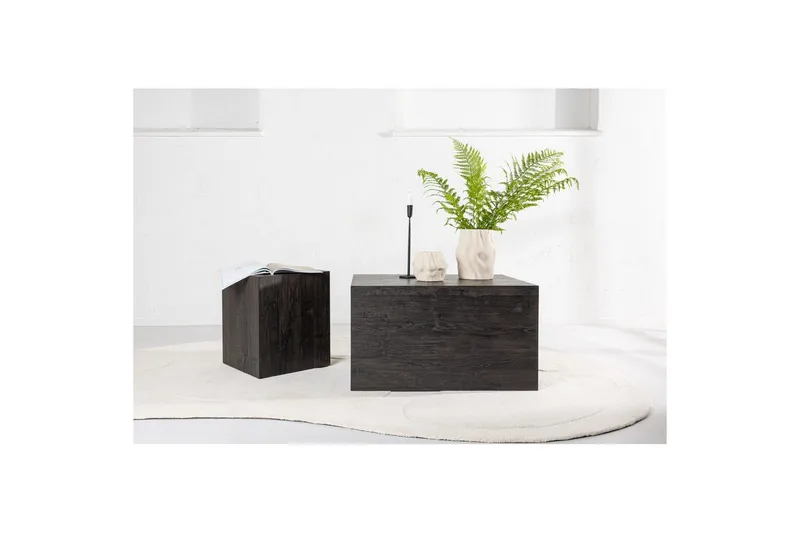 Sofabordssæt York 2 stk 60x80 cm/40x40 cm Mokka - Mokka - Møbler - Borde - Sofabord