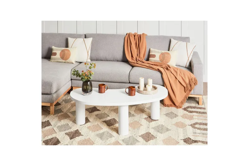 Soffbord Beliani Auburn Ljus trä White - Møbler - Borde - Sofabord