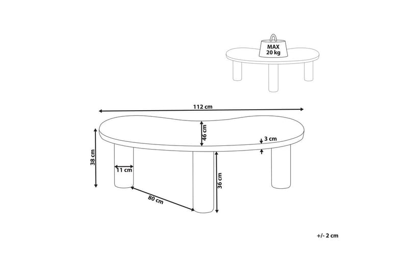 Soffbord Beliani Auburn Ljus trä White - Møbler - Borde - Sofabord