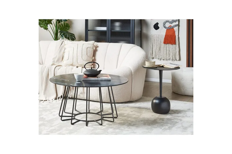 Soffbord Beliani Bernie Svart/Vit Black||White - Møbler - Borde - Sofabord