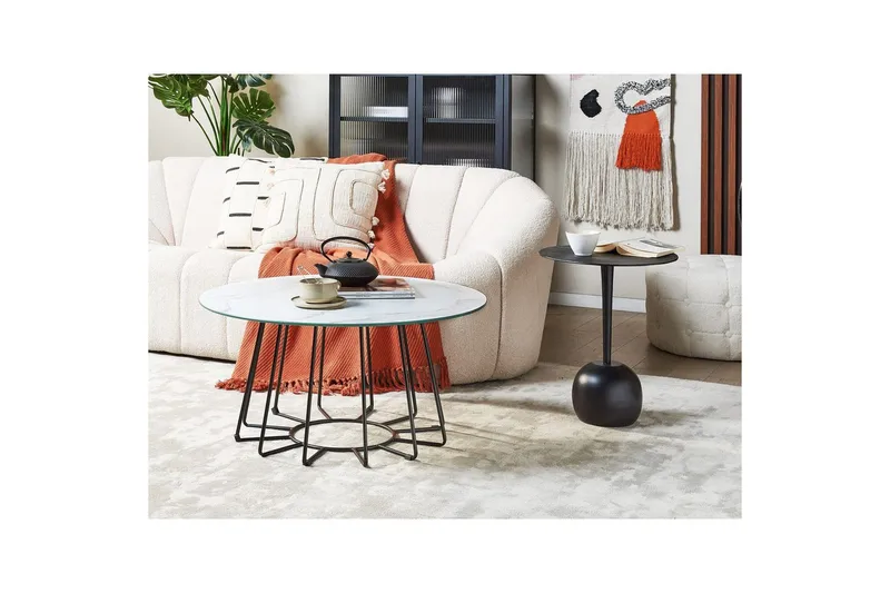 Soffbord Beliani Bernie Svart/Vit White||Black - Møbler - Borde - Sofabord