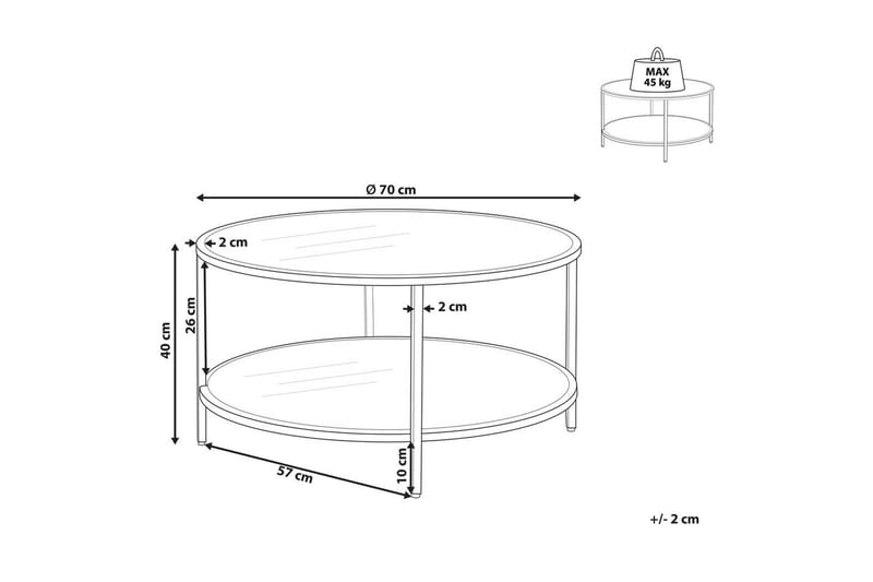 Soffbord Beliani Birney Guld/transparent Black||Transparent - Møbler - Borde - Sofabord