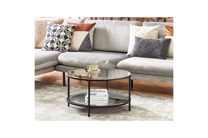 Soffbord Beliani Birney Guld/transparent Black||Transparent - Møbler - Borde - Sofabord