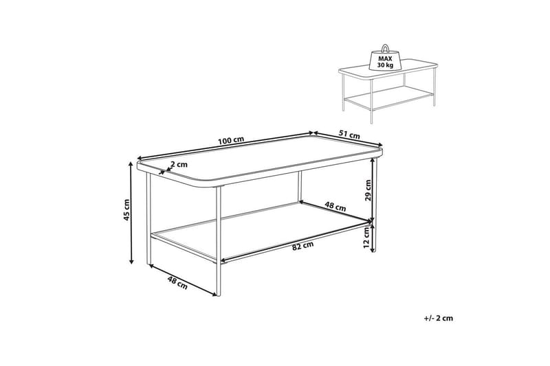 Soffbord Beliani Blair Transparent||Black - Møbler - Borde - Sofabord