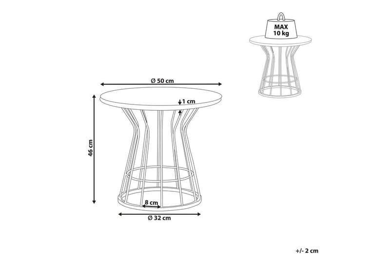Soffbord Beliani Concan White||GOLD - Møbler - Borde - Sofabord