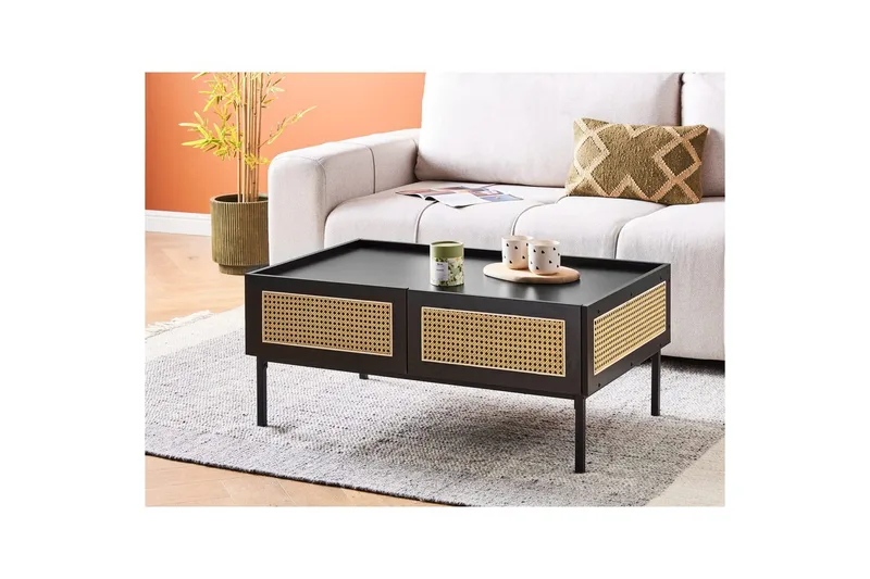 Soffbord Beliani Cullen Black||Light wood - Møbler - Borde - Sofabord