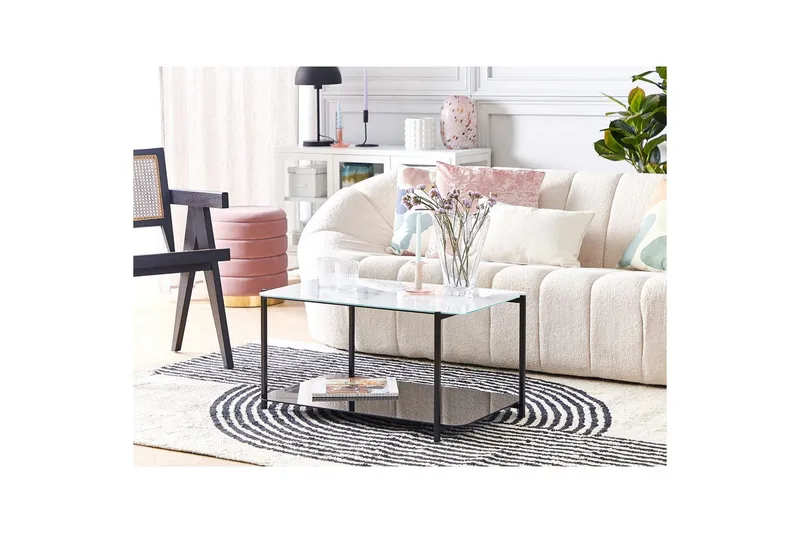 Soffbord Beliani Gloster Black||White - Møbler - Borde - Sofabord