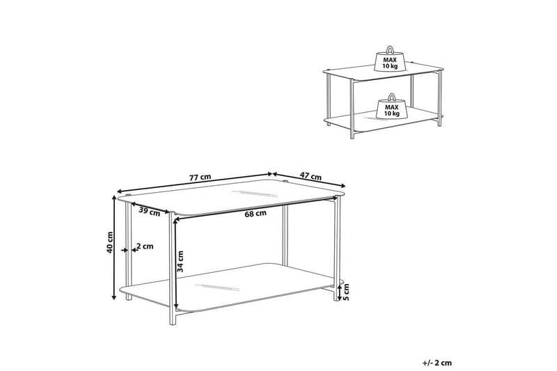 Soffbord Beliani Gloster Black||White - Møbler - Borde - Sofabord
