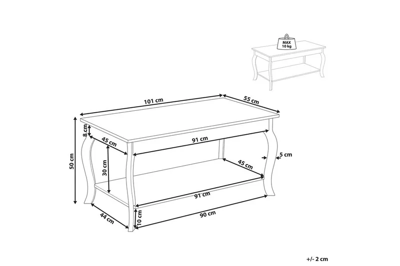 Soffbord Beliani Hartford White - Møbler - Borde - Sofabord