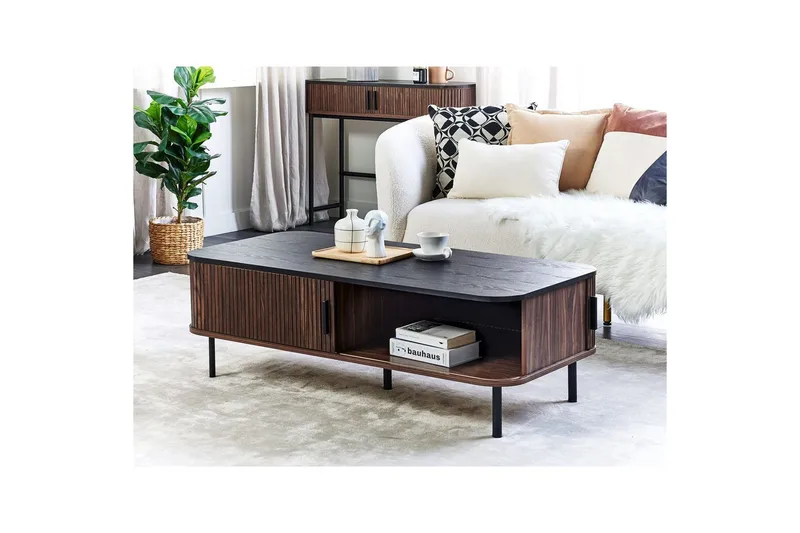 Soffbord Beliani Jose Dark wood||Black - Møbler - Borde - Sofabord