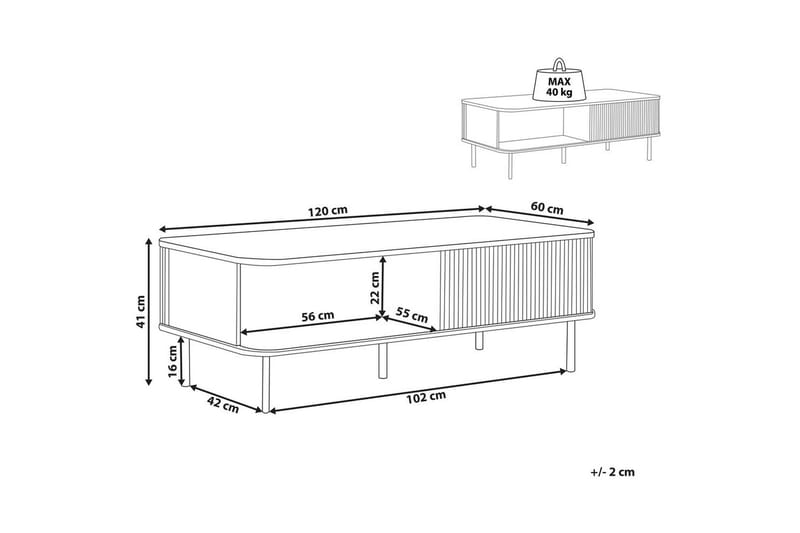 Soffbord Beliani Jose Dark wood||Black - Møbler - Borde - Sofabord