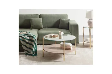 Soffbord Beliani Lovell Guld/ljust trä GOLD||Light wood - Møbler - Borde - Sofabord