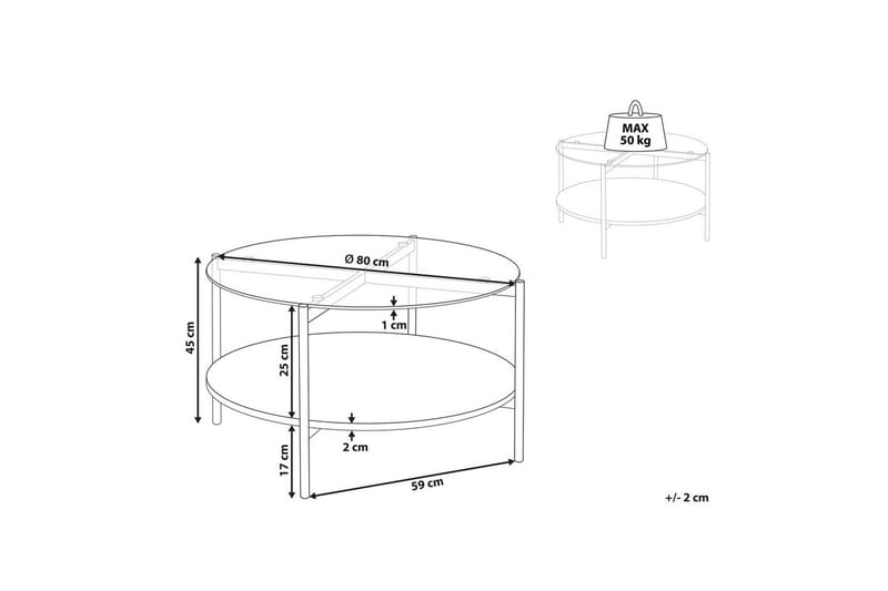 Soffbord Beliani Lovell Guld/ljust trä Silver||Light wood - Møbler - Borde - Sofabord
