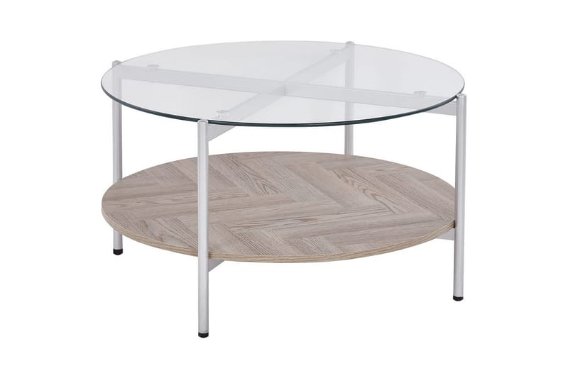 Soffbord Beliani Lovell Guld/ljust trä Silver||Light wood - Møbler - Borde - Sofabord