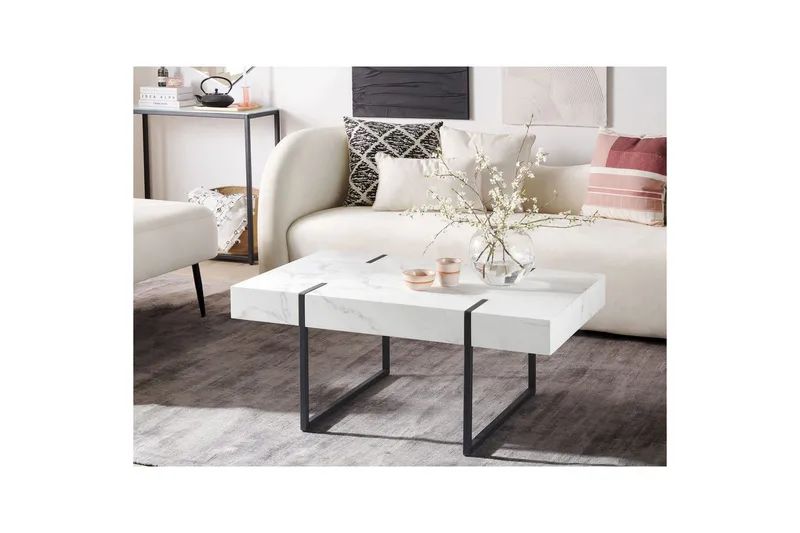 Soffbord Beliani Merced White||Black - Møbler - Borde - Sofabord