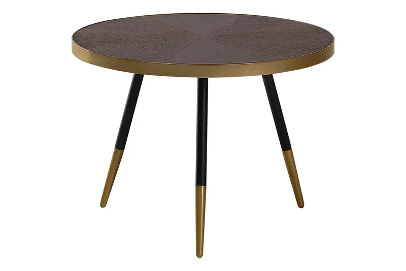 Soffbord Beliani Ramona Mörk trä/guld/svart Dark wood||GOLD||Black, undefined