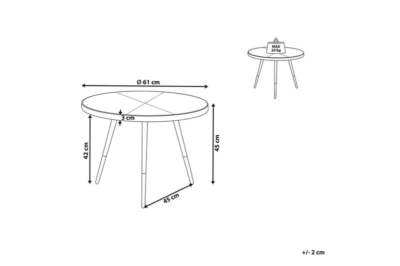 Soffbord Beliani Ramona Mörk trä/guld/svart Dark wood||GOLD||Black - Møbler - Borde - Sofabord