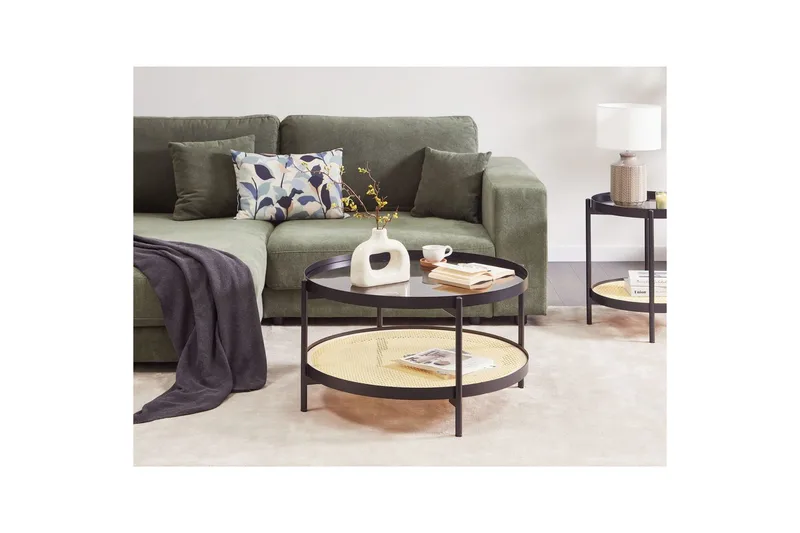 Soffbord Beliani Reno Black||Light wood - Møbler - Borde - Sofabord