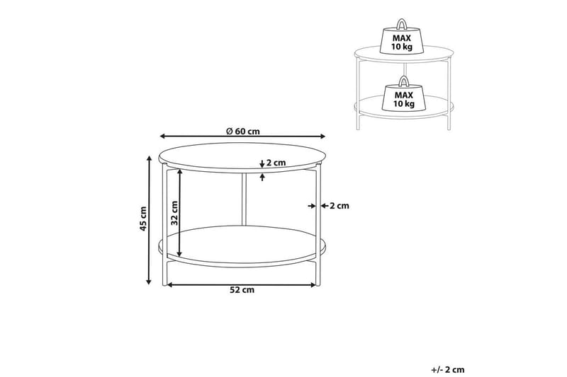 Soffbord Beliani Reva White||GOLD - Møbler - Borde - Sofabord