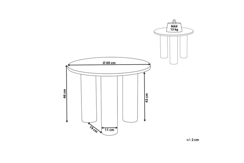 Soffbord Beliani Senoia Ljus trä White - Møbler - Borde - Sofabord