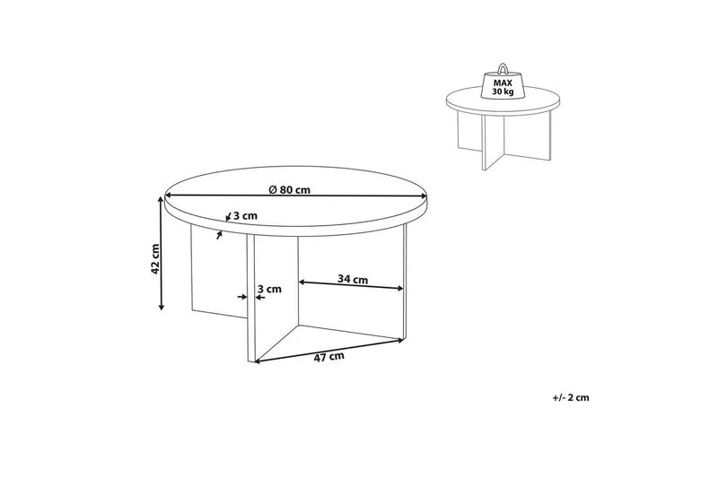 Soffbord Beliani Stanton Grå Grey - Møbler - Borde - Sofabord