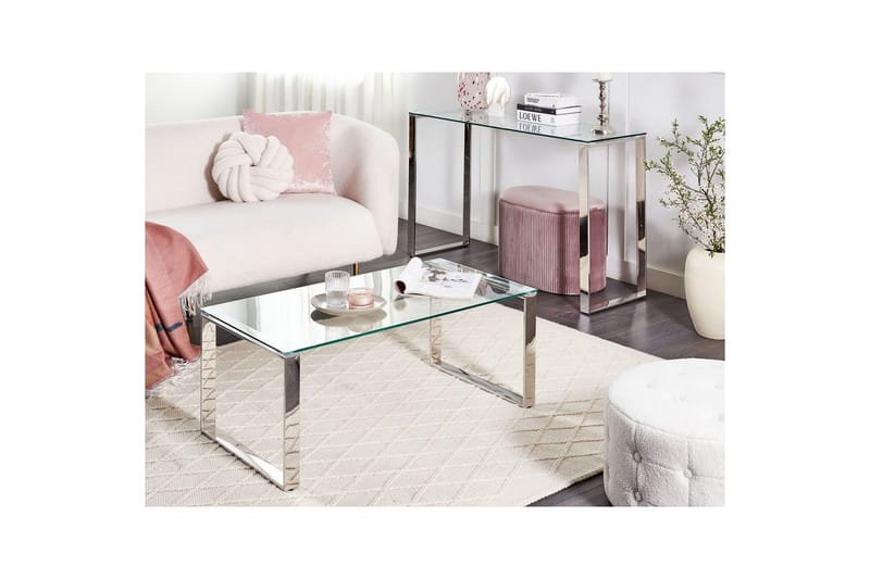 Soffbord Beliani Tilon Guld/transparent Silver||Transparent - Møbler - Borde - Sofabord