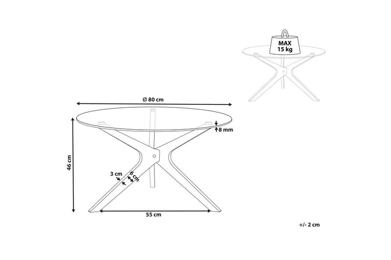 Soffbord Beliani Valley Transparent||Light wood - Møbler - Borde - Sofabord