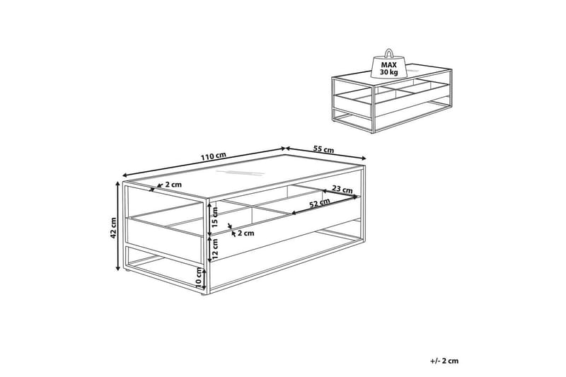 Soffbord Beliani Waco Black||Dark wood - Møbler - Borde - Sofabord