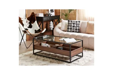 Soffbord Beliani Waco Black||Dark wood - Møbler - Borde - Sofabord