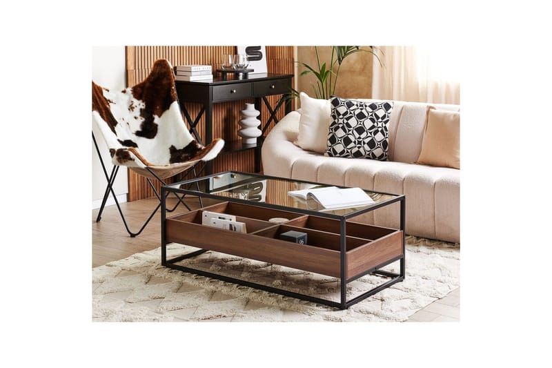 Soffbord Beliani Waco Black||Dark wood - Møbler - Borde - Sofabord