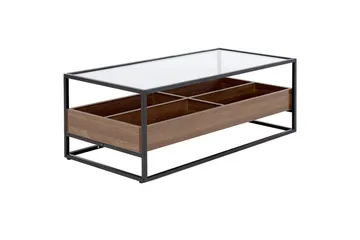 Soffbord Beliani Waco Black||Dark wood - Møbler - Borde - Sofabord