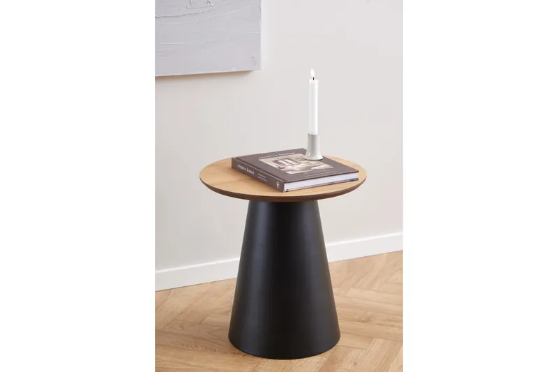 Soli Ø45 cm Rundt Sofabord i Lyst Træ - Brun - Møbler - Borde - Sofabord