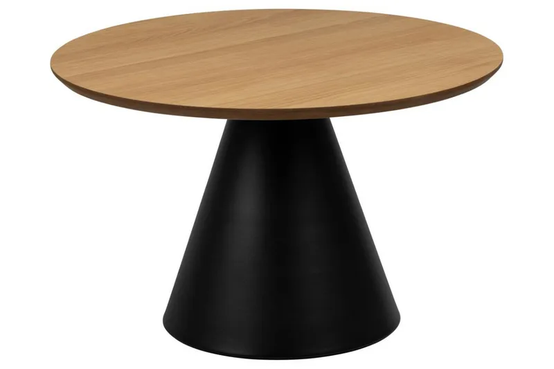 Soli Ø65 cm Rundt Sofabord i Træ med Konisk Fod, Beige