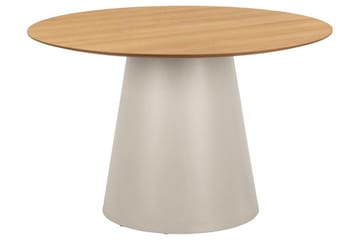Soli Rundt Spisebord 120 cm med Eg- og Metaludseende - Brun - Møbler - Borde - Spisebord og køkkenbord
