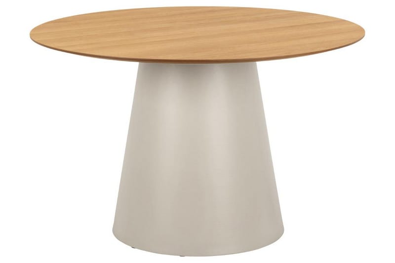 Soli Rundt Spisebord 120 cm med Eg- og Metaludseende, Brun