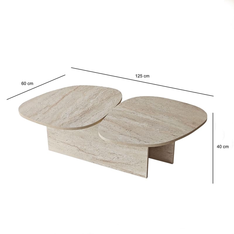 Sovranor sofabord 125 cm - Travertin - Møbler - Borde - Sofabord