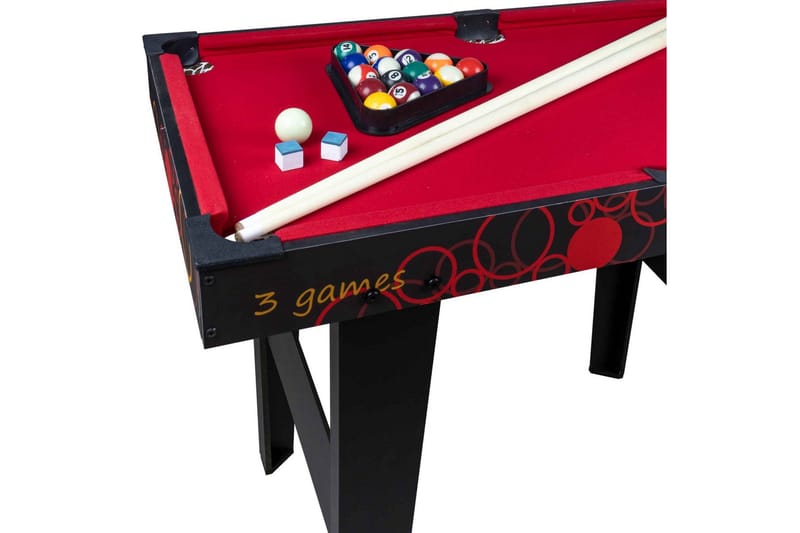 3-i-1 Spillebord - Sort|Rød - Møbler - Borde - Spilleborde - Airhockey bord