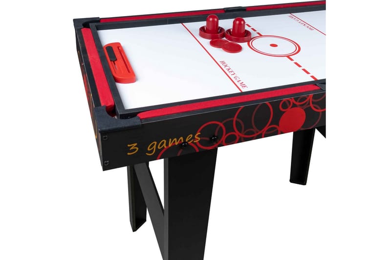 3-i-1 Spillebord - Sort|Rød - Møbler - Borde - Spilleborde - Airhockey bord