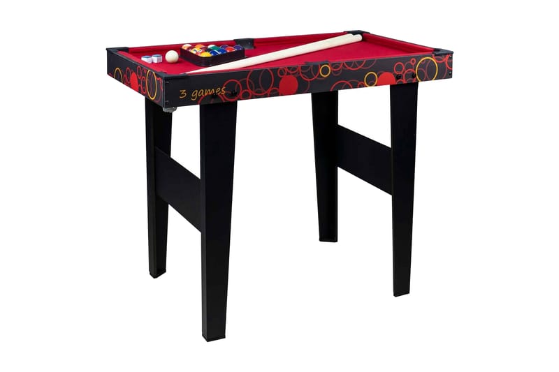 3-i-1 Spillebord - Sort|Rød - Møbler - Borde - Spilleborde - Airhockey bord