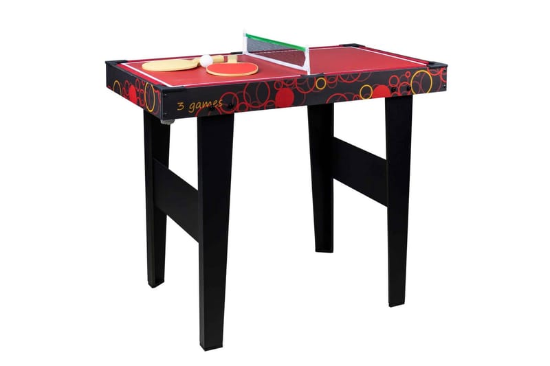 3-i-1 Spillebord - Sort|Rød - Møbler - Borde - Spilleborde - Airhockey bord