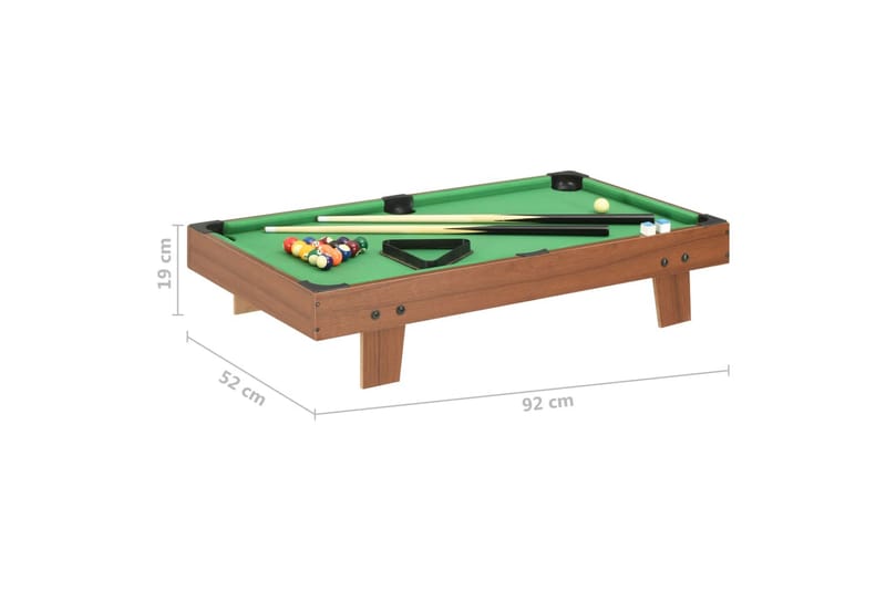 Mini-poolbord 92 x 52 x 19 cm brun og grøn - Brun - Billardbord