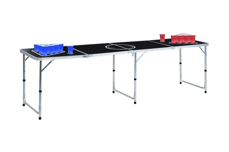 Foldbart Beer Pong-Bord Med Kopper Og Bolde 240 cm - Flerfarvet - Bordtennisbord