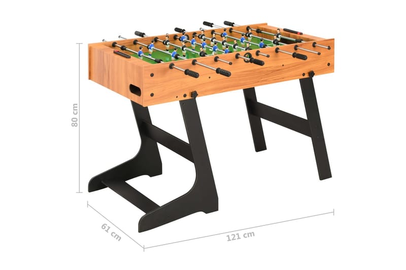 Foldbart bordfodboldbord 121 x 61 x 80 cm lysebrun - Brun - Bordfodbold