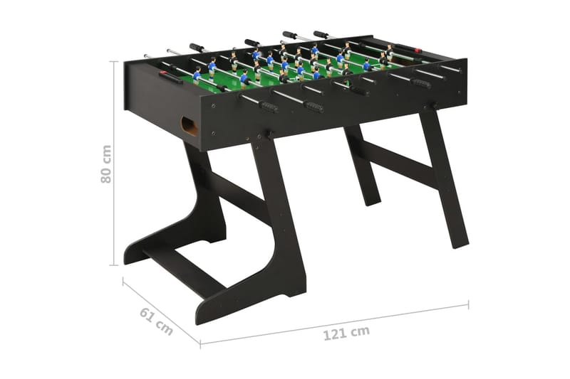 Foldbart bordfodboldbord 121 x 61 x 80 cm sort - Sort - Bordfodbold