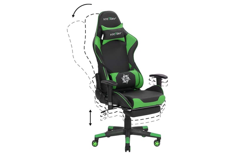 Gamingstol Victory Sort/Grøn - Sort/Grøn - Møbler - Borde - Spilleborde - Pokerbord