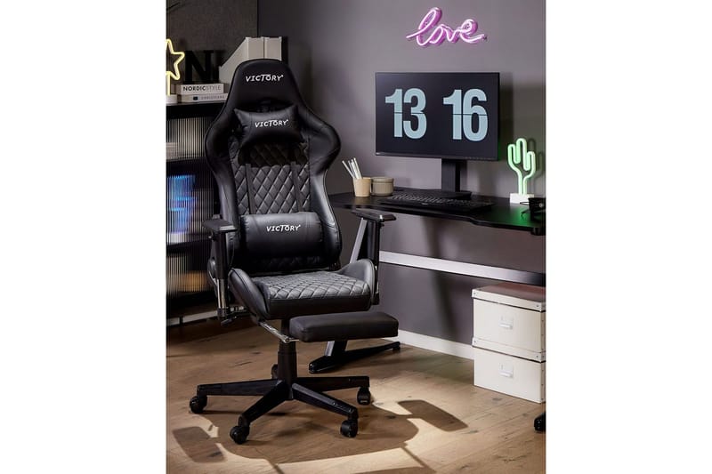 Gamingstol Victory Sort/Hvid - Sort/Hvid - Møbler - Borde - Spilleborde - Pokerbord