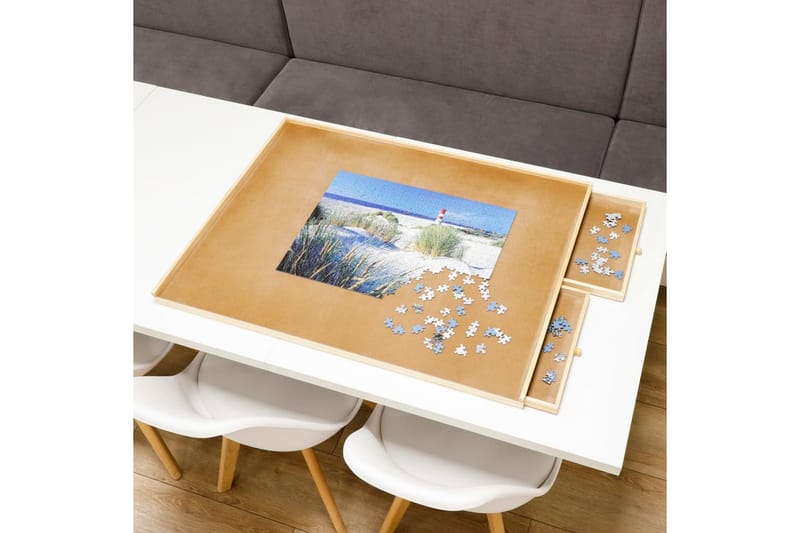 HI puslespilsbord med 4 skuffer 76x57x4,5 cm træ - Spilleborde