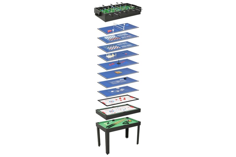 15-i-1 multi-spillebord 121 x 61 x 82 cm sort - Sort - Multi spillebord & kombibord