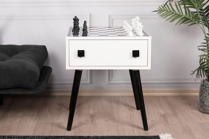 Marilla skakbord 50 cm - Hvid / Sort - Skakbord